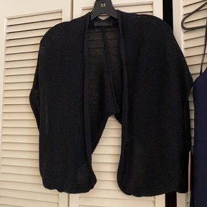 Donna Karan Black Crochet Wrap